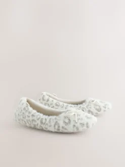 Next Ecru Animal Print Ballet Slippers Online