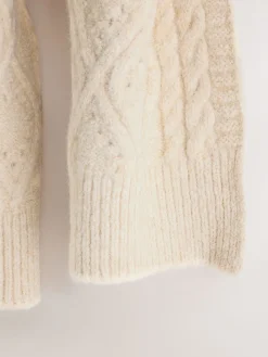 Next Ecru Cable Knit Cosy Scarf Online