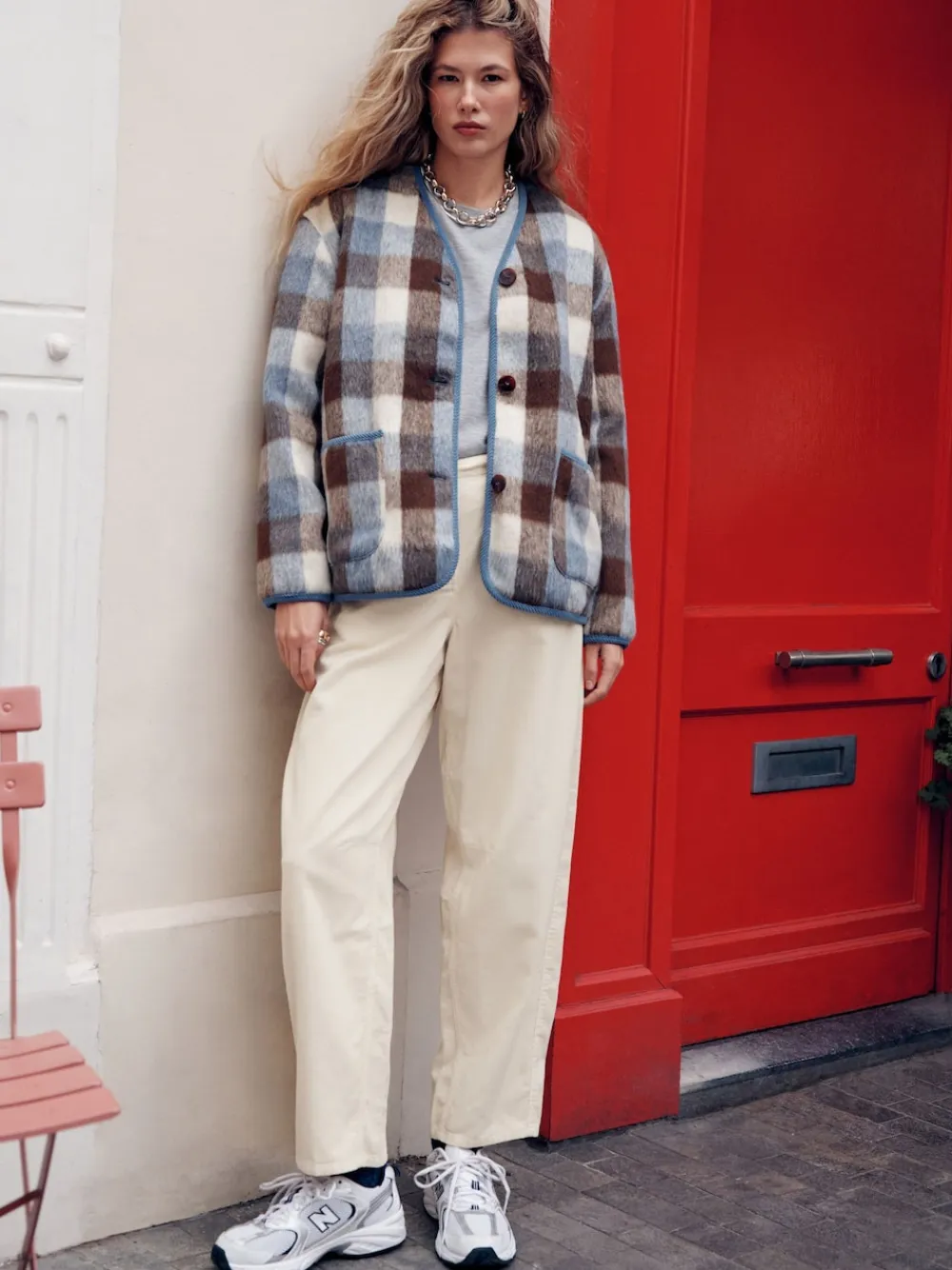 Next Cord Barrel Leg Trousers Ecru Outlet