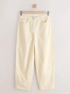 Next Cord Barrel Leg Trousers Ecru Outlet