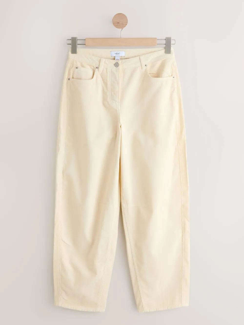 Next Cord Barrel Leg Trousers Ecru Outlet
