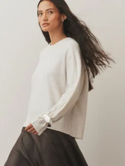 Next Ecru Crew Neck Knitted Jumper with Wool