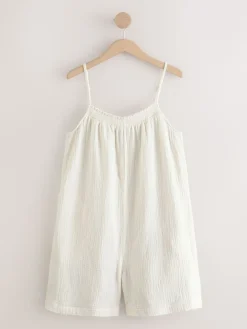 Next Double Cloth Playsuit Ecru Online