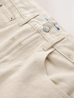 Next Ecru Embroidered Heart Wide Leg Jeans