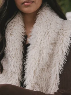 Next Faux Fur Gilet Ecru