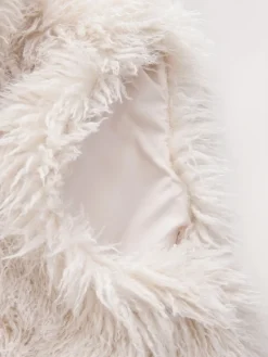 Next Faux Fur Gilet Ecru