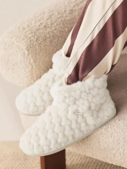 Next Faux Fur Heart Slipper Boots Ecru Best