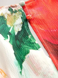 Next Ecru Floral Kaftan Textured Satin Maxi Occasion Dress Outlet