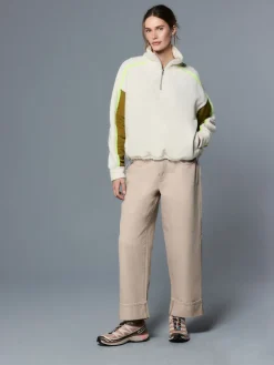 Next Half Zip Fleece with Colourblock Panels Ecru Sale