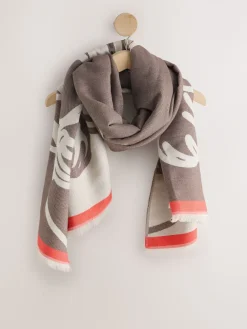 Next Ecru Hamish the Highland Cow Midweight Scarf