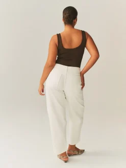 Next Ecru Hourglass Wide Leg Barrel Denim Jeans Discount