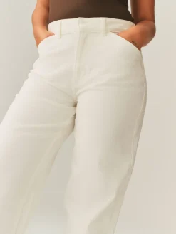 Next Ecru Hourglass Wide Leg Barrel Denim Jeans Discount