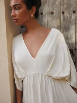 Next Jersey Kaftan Maxi Dress Ecru Sale