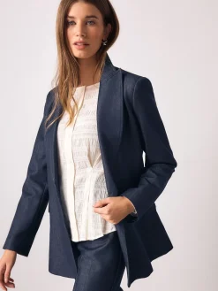 Next Long Sleeve Boatneck Textured Button-Front Blouse Ecru Online