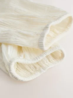 Next Long Sleeve Boatneck Textured Button-Front Blouse Ecru Online