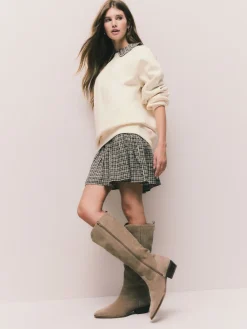 Next Relaxed Fit Heavyweight Longline Crew Neck Sweatshirt Ecru Off White New