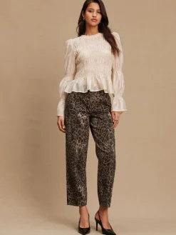 Next Sheer Smocked Long Sleeve Top Ecru Best