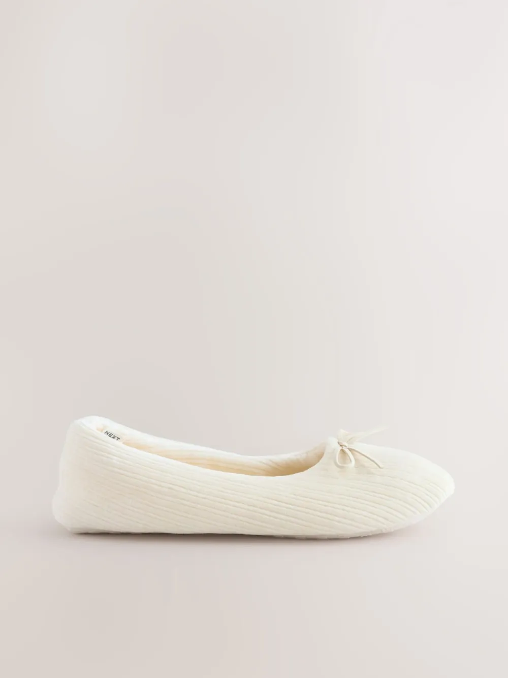 Next Velour Cord Ballet Slippers Ecru Outlet