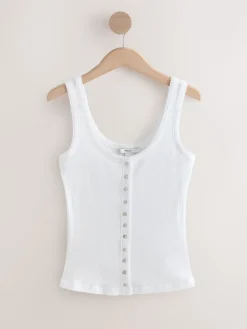 Next Pointelle Cami Vest Top Ecru White Outlet