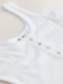 Next Pointelle Cami Vest Top Ecru White Outlet