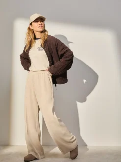 Next Ecru Wide Leg Soft Cord Trousers Sale
