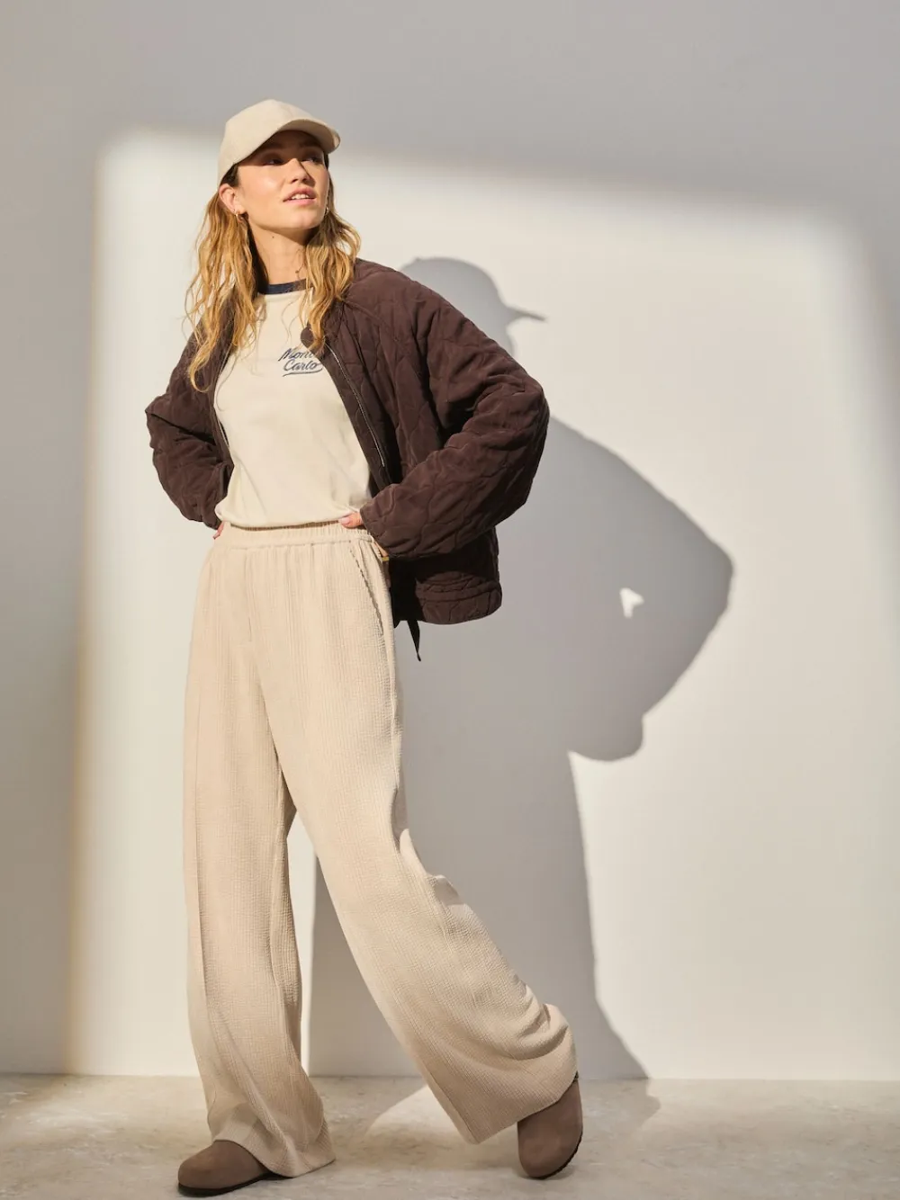 Next Ecru Wide Leg Soft Cord Trousers Sale