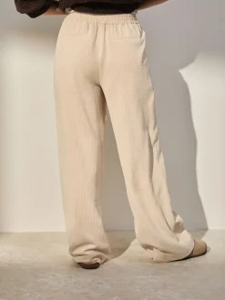 Next Ecru Wide Leg Soft Cord Trousers Sale