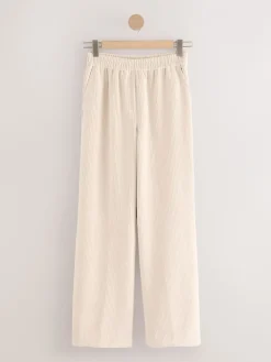 Next Ecru Wide Leg Soft Cord Trousers Sale