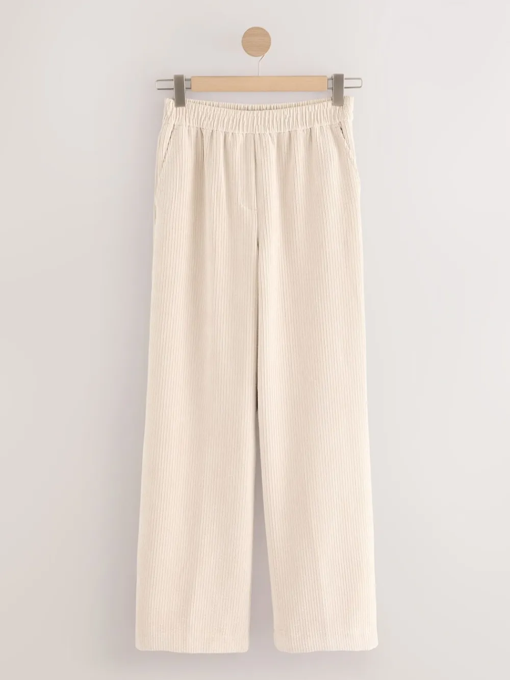 Next Ecru Wide Leg Soft Cord Trousers Sale