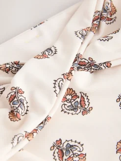 Next High Waist High Leg Bikini Bottoms Ecru Woodblock New