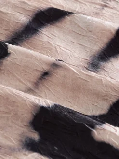 Next Crinkle Satin Asymetric Midi Skirt Ecru Zebra Print