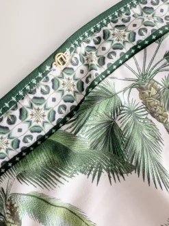 Next Ecru/Green Palm High Waist Print Bikini Bottoms Outlet