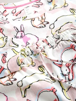 Next Long Sleeve Pyjamas Ecru/Pink Bunny Discount