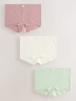 Next Ecru/Pink Short Seamfree Pointelle Knickers 3 Pack Online