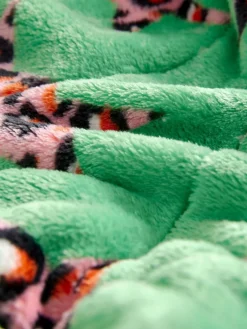 Eleanor Bowmer Leopard Print Fleece Robe Green Leopard Best