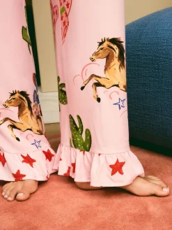 Eleanor Bowmer Pale Pink Howdy Viscose Button Through Pyjamas Hot