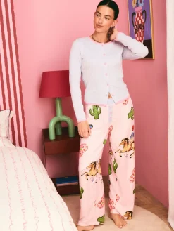 Eleanor Bowmer Pale Pink Howdy Cardigan Pyjamas Clearance