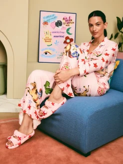 Eleanor Bowmer Pink Star Slider Slippers Hot