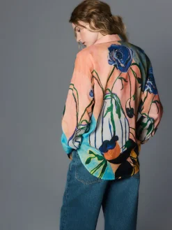 Next Relaxed Long Sleeve Cotton Lightweight Shirt Elizabeth Power Artist Print Outlet