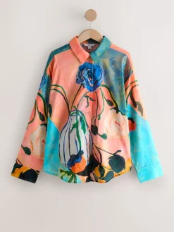 Next Relaxed Long Sleeve Cotton Lightweight Shirt Elizabeth Power Artist Print Outlet