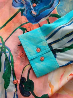 Next Relaxed Long Sleeve Cotton Lightweight Shirt Elizabeth Power Artist Print Outlet