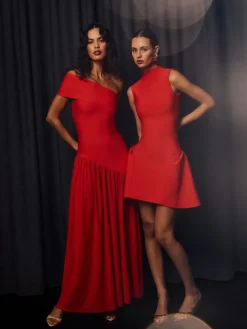 Elliatt Orange Jesselle Asymmetrical Bandage Dress New