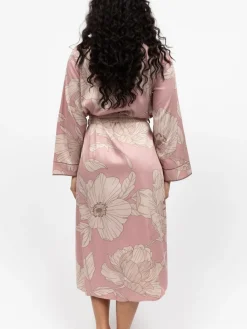 Fable and Eve Pink Long Sleeve Dressing Gown Discount