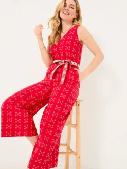 Fat Face FatFace Aeran Red Jacquard Jumpsuit Online