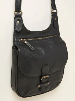 Fat Face FatFace Anna Oiled Crossbody Bag Black Clearance