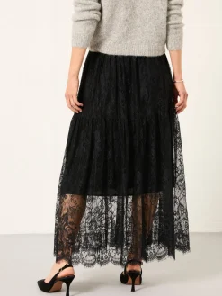 Fat Face FatFace Annie Black Lace Midi Skirt Best