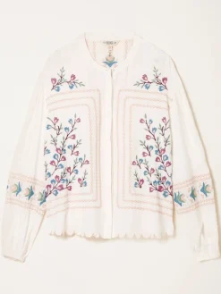 Fat Face FatFace Betsie Ivory Embroidered Blouse Outlet