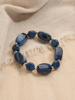 Fat Face FatFace Blue Beaded Stretch Bracelet Hot