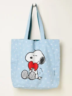 Fat Face FatFace Blue Heart Snoopy Reversible Tote Bag New