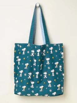 Fat Face FatFace Blue Heart Snoopy Reversible Tote Bag New